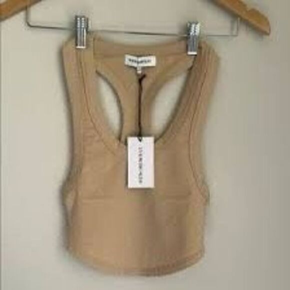 NWT WeWoreWhat beige cropped scoop tank  Size XXS - Picture 2 of 5
